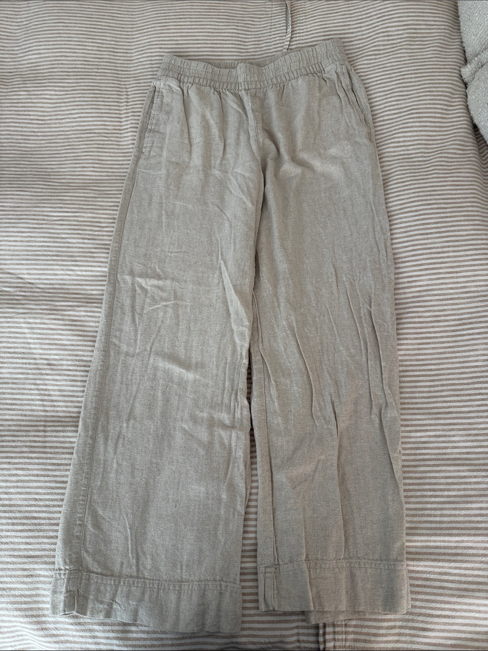 Women’s tan Wide-Leg linen Pants